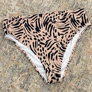 Shade & Shore Tan and Black Bikini Bottom